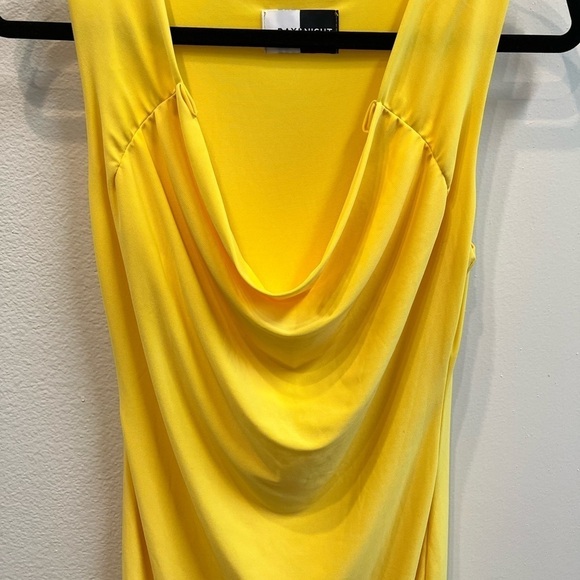 Day & Night Cowl Neck Bodycon Yellow Short Sleeves Midi Dress. Size S - Picture 3 of 10